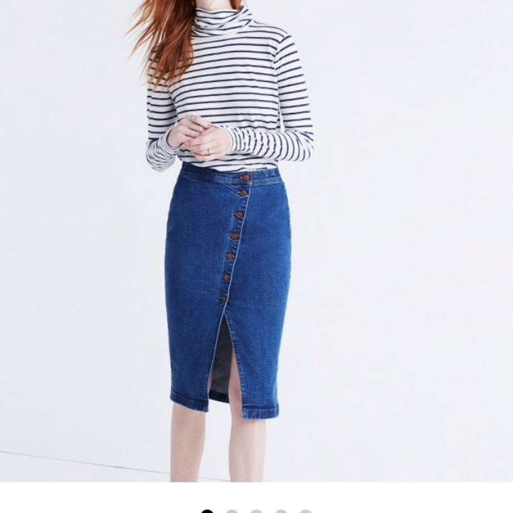 NWT Madewell Midi Asymmetrical Denim Skirt